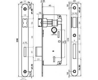 Κλειδαρίες για εσωτερικές πόρτες 40 X 90  Οβάλ